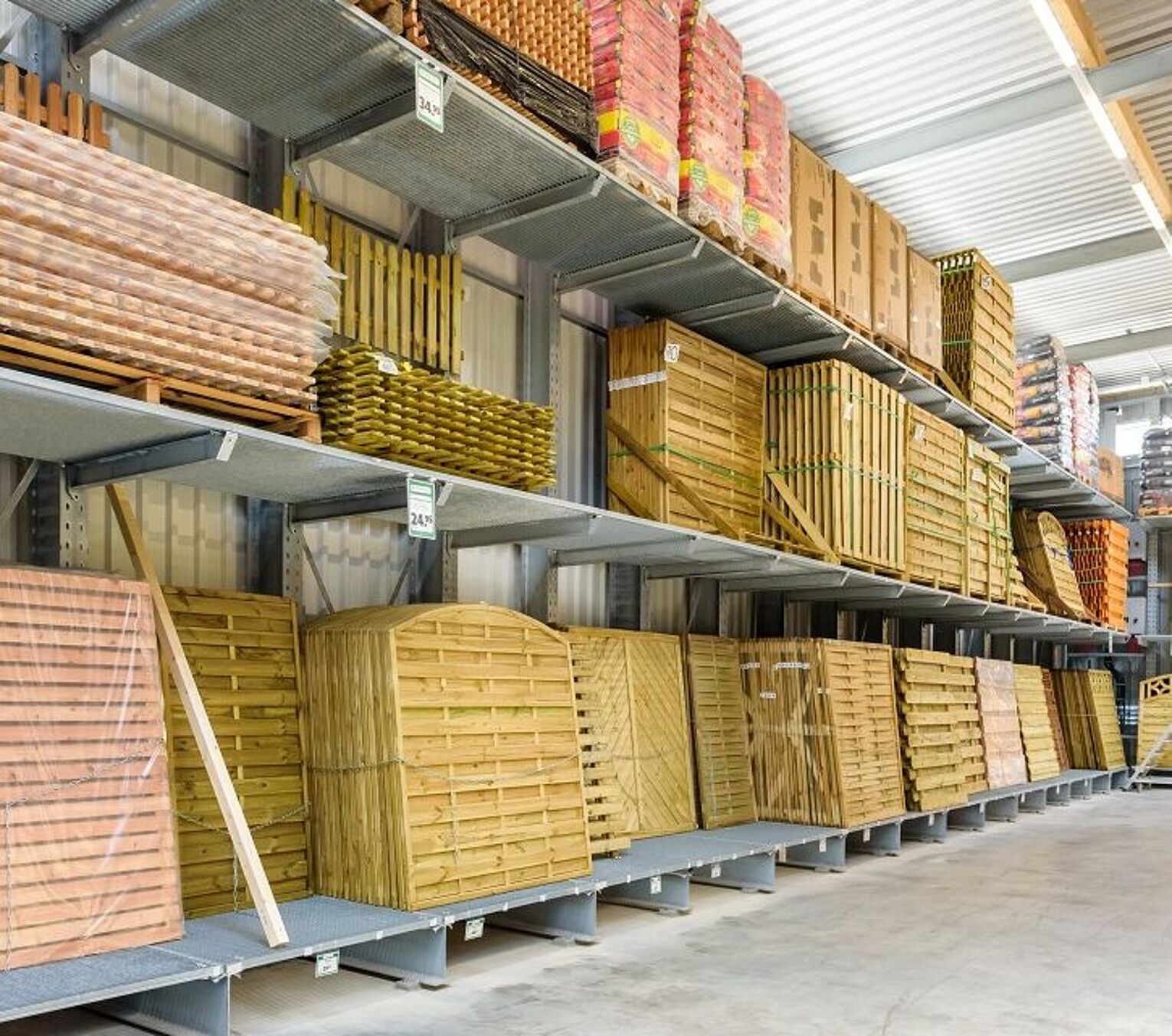 Cantilever racking building material